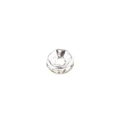 Strass-Rondell mit Strass-Steinen, Ø 8mm, silber, 100 Stück