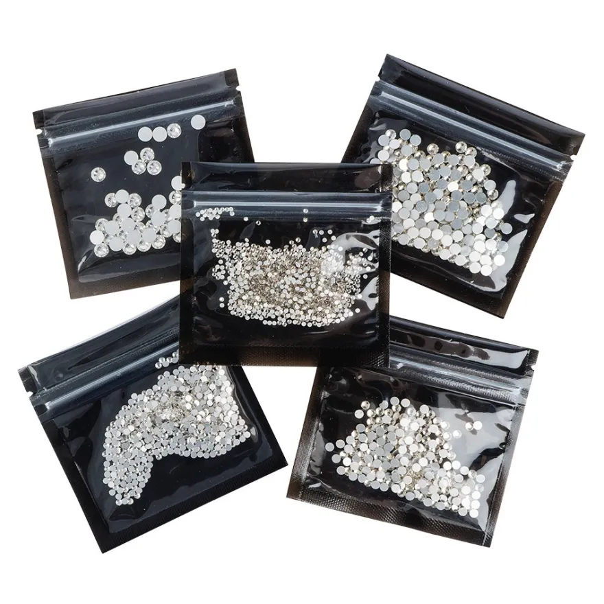 Strass-Steine, Kristall-Glas, facettiert, verschiedene Größen, klar-transparent, 1950 Stück