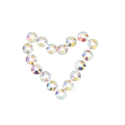 Strass-Steine, Kristall-Glas, facettiert, Ø3mm, 1,6mm hoch, klar irisierend, 500 Stück