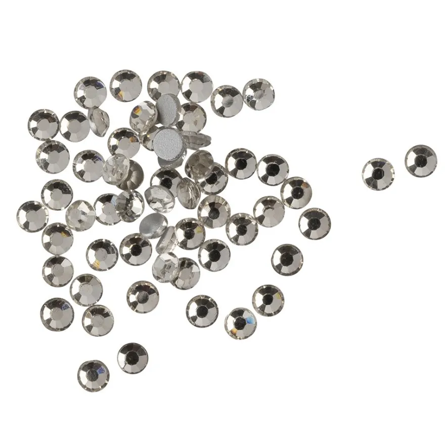 Strass-Steine, Kristall-Glas, facettiert, Ø3mm, 1,6mm hoch, klar-transparent, 2500 Stück
