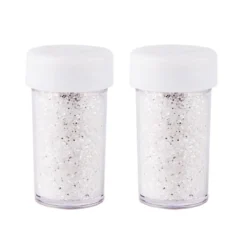 Streu-Deko Frost-Zauber 5, 2x 15g, Ø 0,8mm, Hexagon, weiß/silber