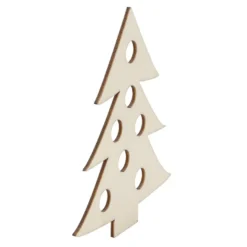 Streu-Deko, Holz, Tannenbäume, 9 versch. Designs, je 3 Stück, 8cm groß, 1mm stark, natur, 27-teilig