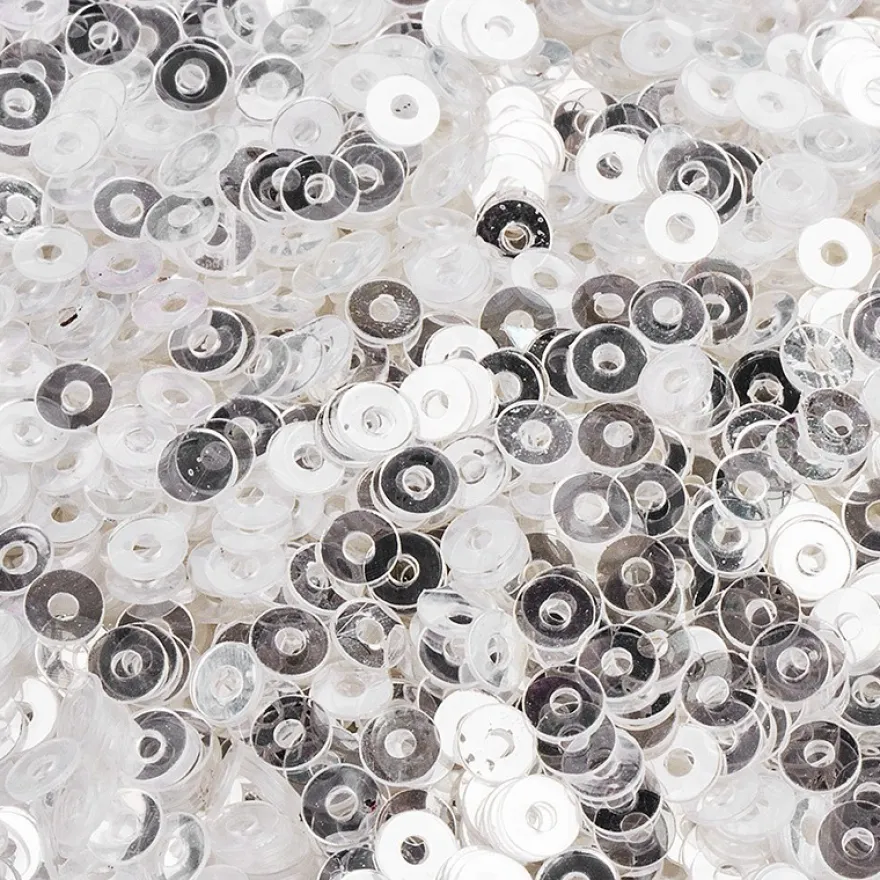 Streu-Deko, Pailletten, glatt, Ø 3mm, 30g, transparent