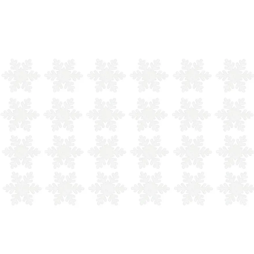 Streudeko, Schneeflocken, Ø 4cm, 2mm stark, weiß mit irisierendem Glitzer, 24 Stück