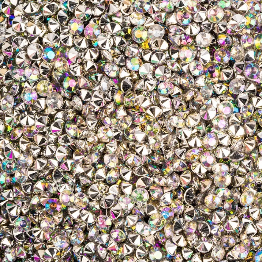Streu-Diamanten, 4mm x 3mm, klar, irisierend, 90g