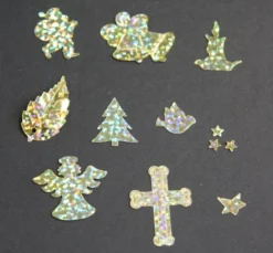 Streupailletten Weihnachten, 10er Set, gold-irisierend