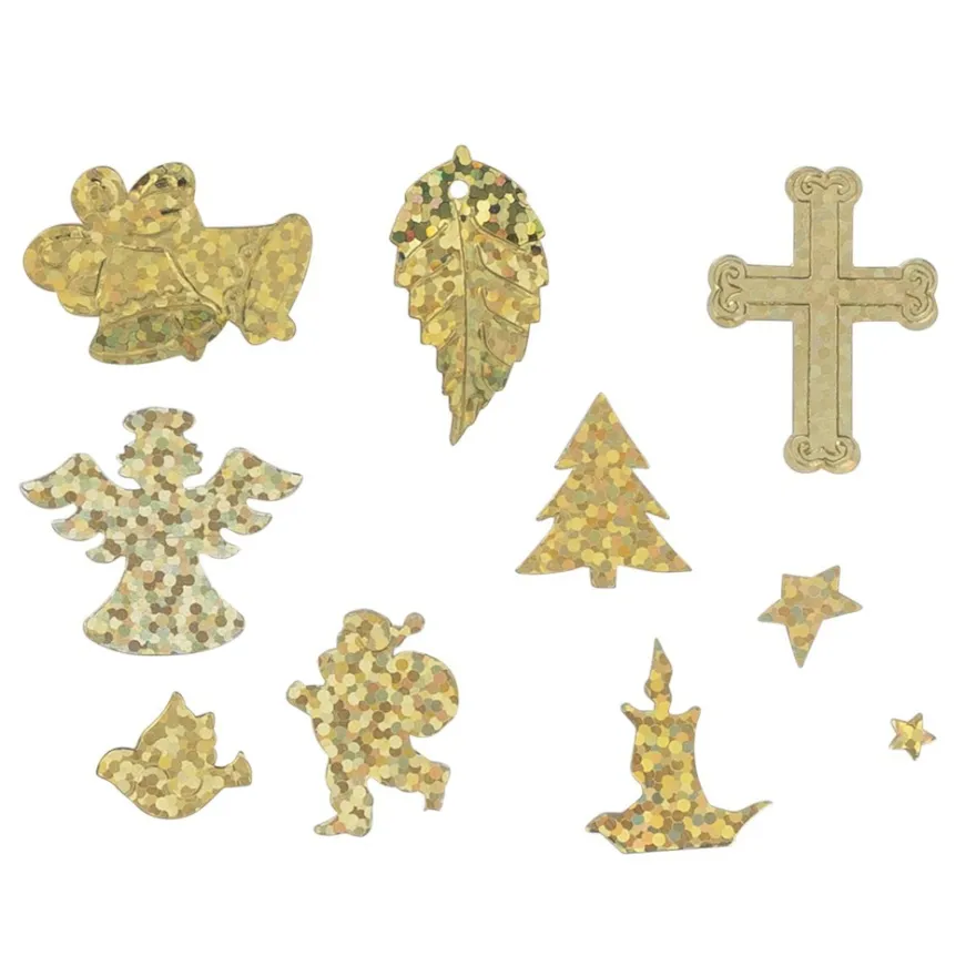 Streupailletten Weihnachten, 10er Set, gold-irisierend