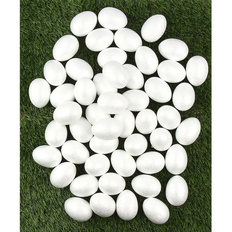 Styropor-Eier, 6cm hoch, Ø 4cm, 50 Stück