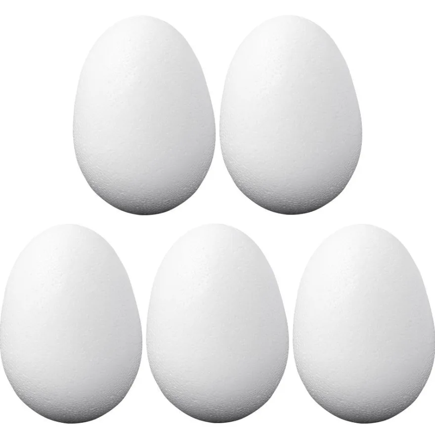 Styropor-Eier, 10cm hoch, Ø 7cm, 5 Stück