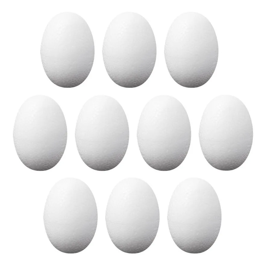 Styropor-Eier, 4,5cm hoch, Ø 3cm, 10 Stück