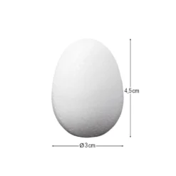 Styropor-Eier, 4,5cm hoch, Ø 3cm, 10 Stück