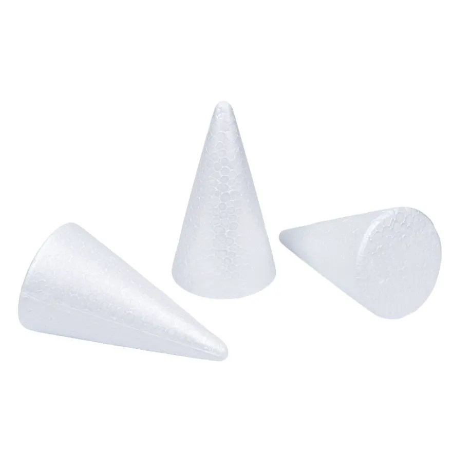 Styropor-Kegel, 12cm x 7cm, 3 Stück