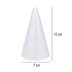 Styropor-Kegel, 12cm x 7cm, 3 Stück