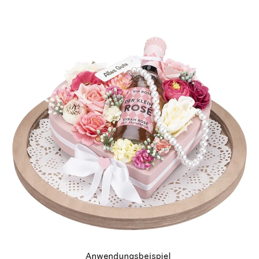 Styropor-Torte, 3 Styropor-Podeste in Herzform