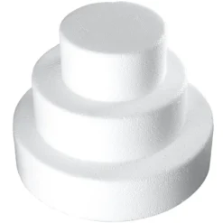 Styropor-Torte, 3 Styropor-Podeste, Ø20 cm, Ø15 cm, Ø10 cm