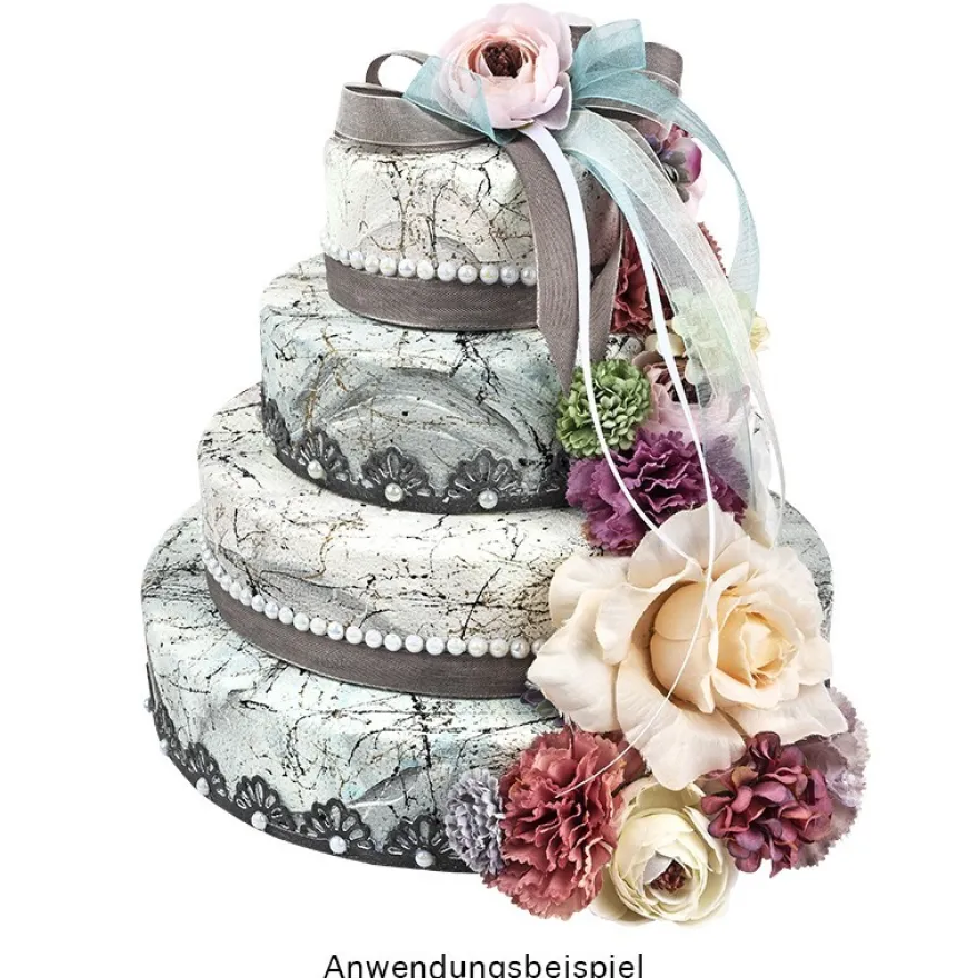 Styropor-Torte, 4 Styropor-Podeste, Ø25 cm, Ø20 cm, Ø15 cm, Ø10 cm