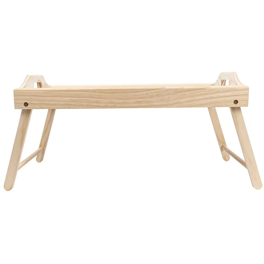 Tablett aus Holz, mit Klappbeinen & Tragegriff, 45cm x 4,2cm x 31cm, mit Arbeitsfläche