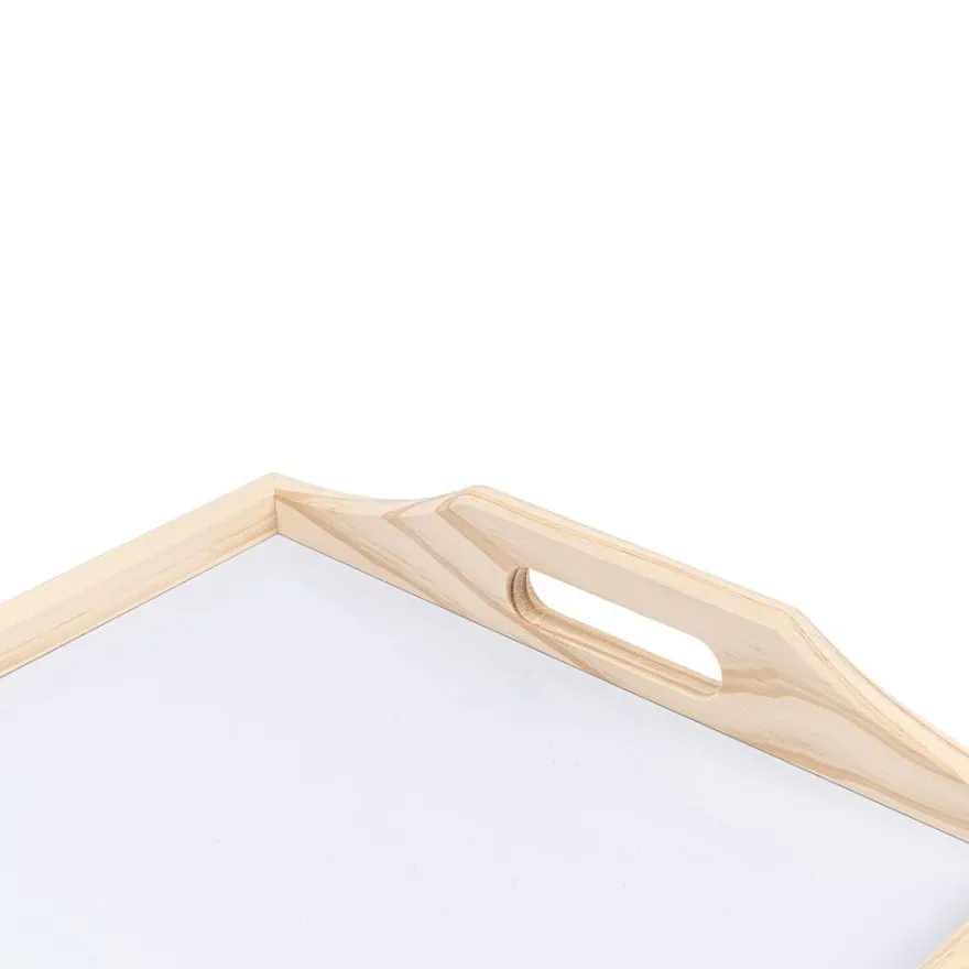 Tablett aus Holz, mit Klappbeinen & Tragegriff, 45cm x 4,2cm x 31cm, mit Arbeitsfläche