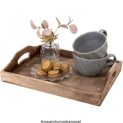 Tabletts, Holz, mit Tragegriff, verschiedene Größen, 5 Stück