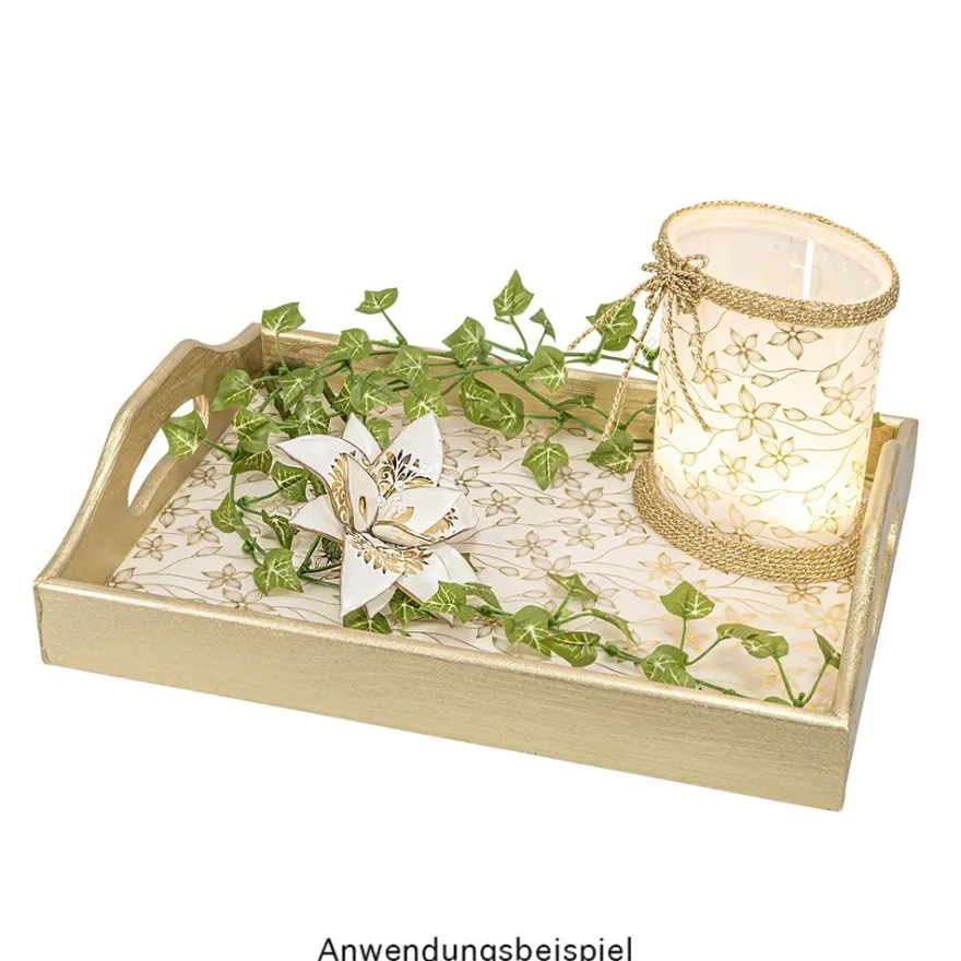 Tabletts, Holz, mit Tragegriff, verschiedene Größen, 5 Stück