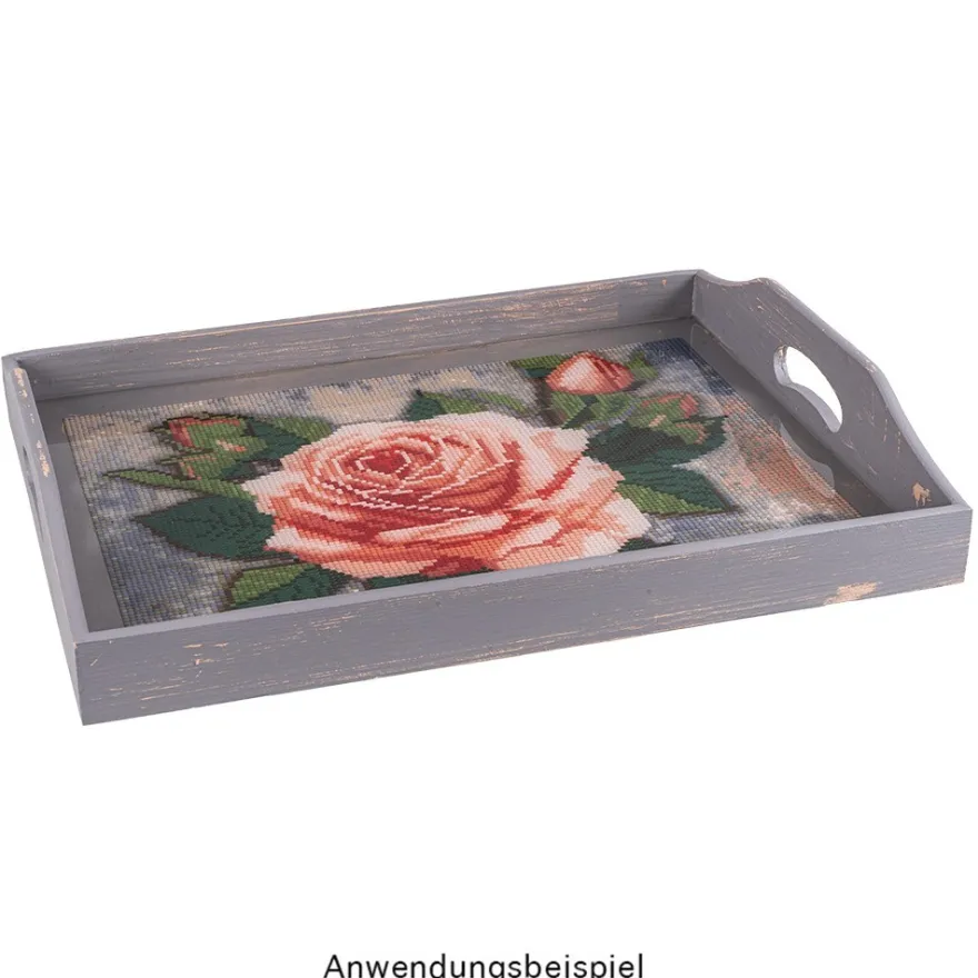 Tabletts, Holz, mit Tragegriff, verschiedene Größen, 5 Stück