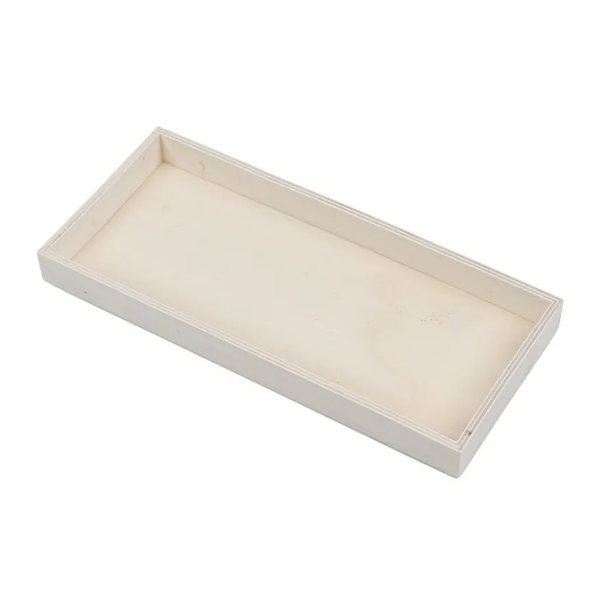 Tabletts, Holz, rechteckig, 27cm x 12cm x 2,5cm, ohne Griff, 5 Stück