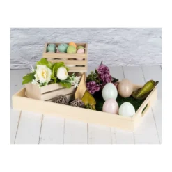 Tabletts, Holz, rechteckig, verschiedene Größen, 3 Stück