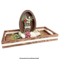 Tabletts, Holz, rechteckig, verschiedene Größen, 3 Stück
