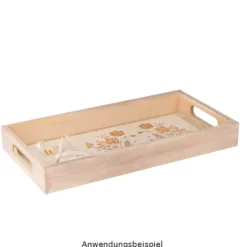 Tabletts, Holz, rechteckig, verschiedene Größen, 3 Stück