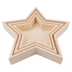 Tabletts, Holz, Sternform, verschiedene Größen, 3 Stück