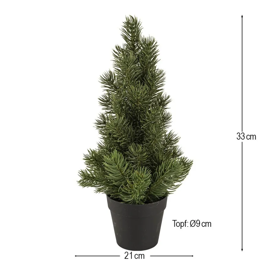 Tannenbaum im Topf, 33cm hoch, 21cm breit, Topf: Ø 9cm, 8,5cm breit