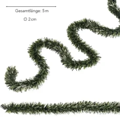 Tannen-Girlande, Duo-Color, Design 2, 5m lang, Ø 2cm, grün/schwarz