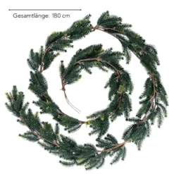 Tannen-Girlande, 1,80m lang, hellgrüne Spitzen, Zweige einzeln abnehmbar