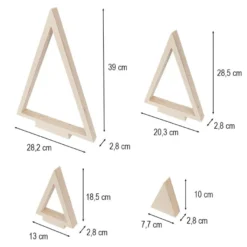Tannen-Podeste & -Aufsteller, Rohlinge aus Holz, 10cm bis 39cm hoch, 4 Stück