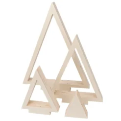 Tannen-Podeste & -Aufsteller, Rohlinge aus Holz, 10cm bis 39cm hoch, 4 Stück