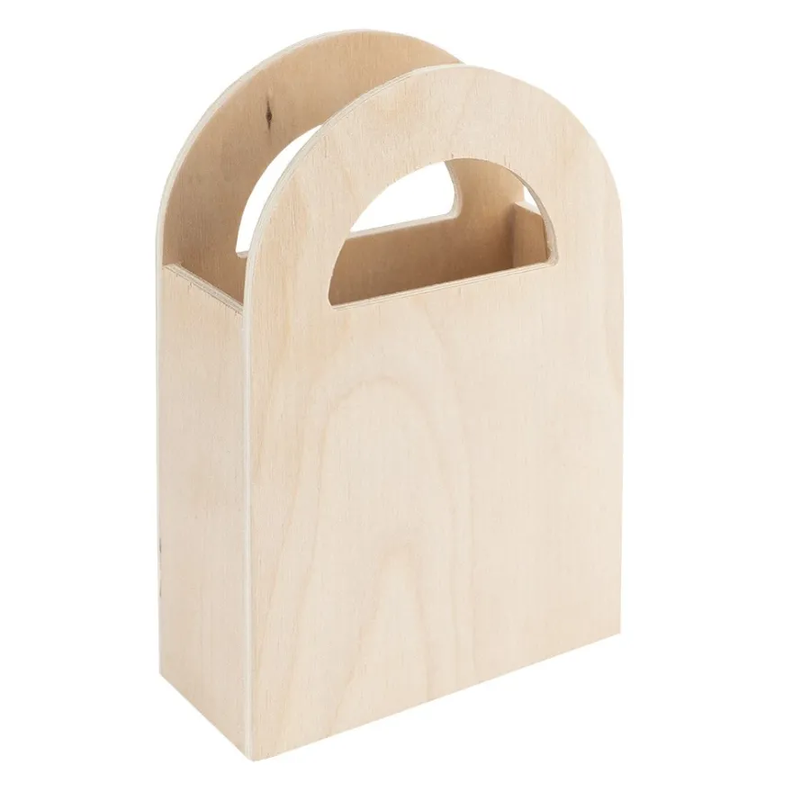 Tasche, Holz, 9,5cm x 4cm x 13,4cm, zum Aufstellen