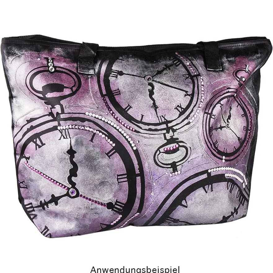 Tasche "Melina", Satin, 55cm x 31cm x 15cm, schwarz