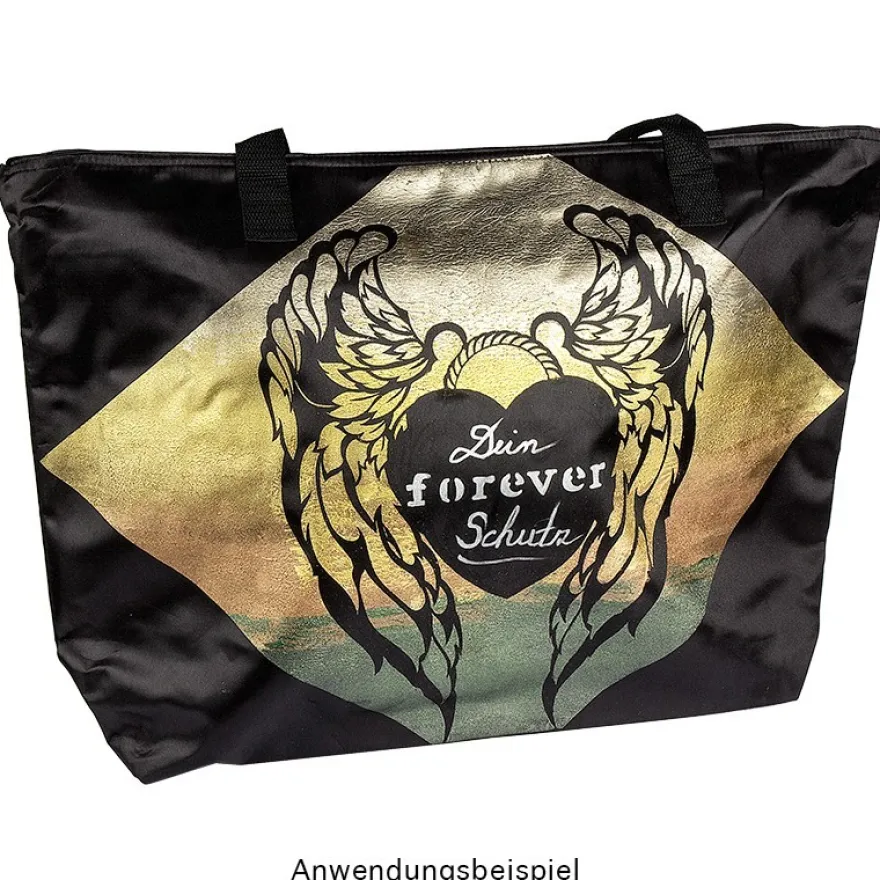 Tasche "Melina", Satin, 55cm x 31cm x 15cm, schwarz
