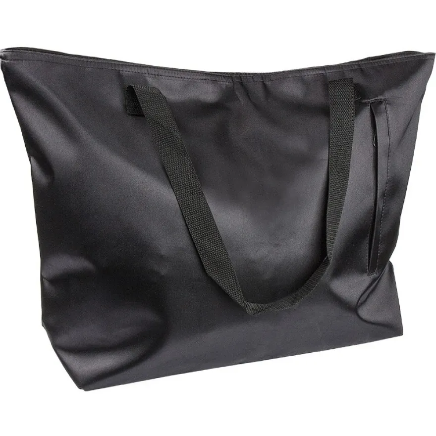 Tasche "Melina", Satin, 55cm x 31cm x 15cm, schwarz
