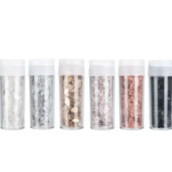 Terrazzo-Flocken, Farbsortierung 2, 1mm-2mm, 10g/6g, verschiedene Farben, 6 Stück
