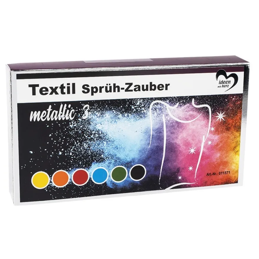 Textil-Sprüh-Zauber metallic 3/Textil-Sprühfarbe, 6 x 50ml, 6 Farben