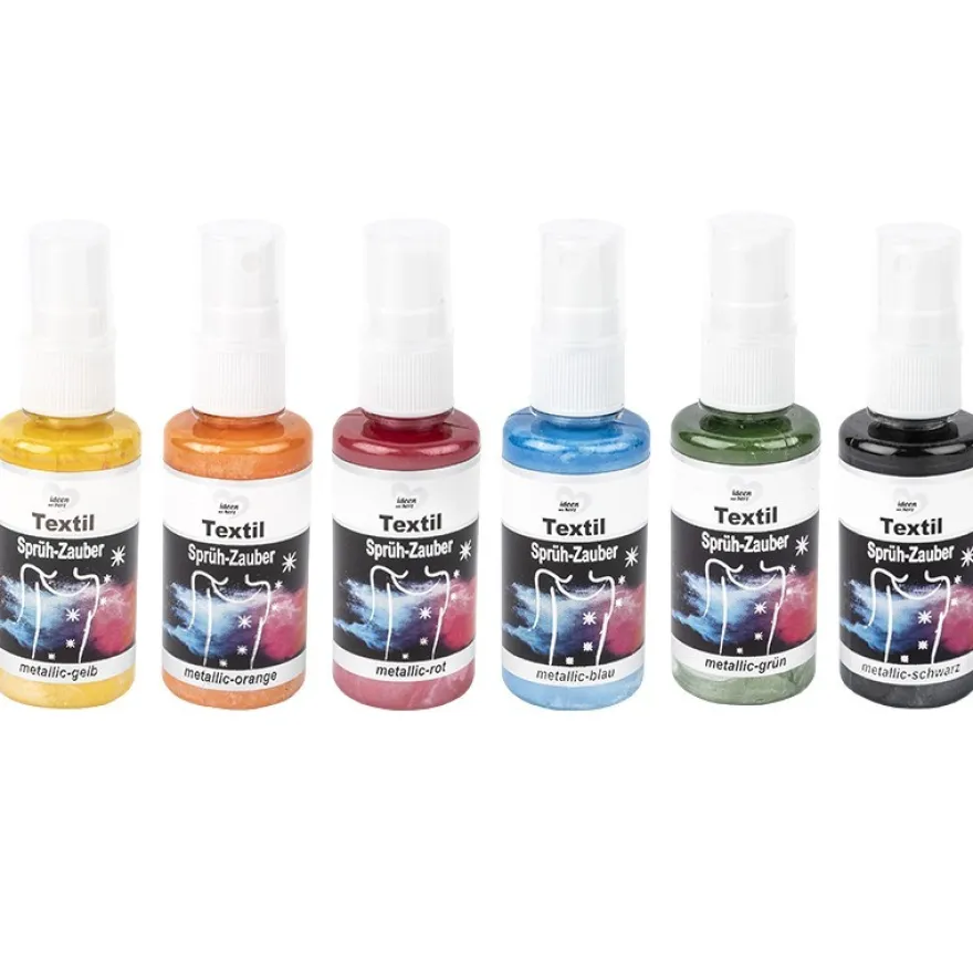 Textil-Sprüh-Zauber metallic 3/Textil-Sprühfarbe, 6 x 50ml, 6 Farben