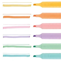 Textmarker, verschiedene Pastellfarben, transluzent, 6 Stück