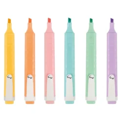 Textmarker, verschiedene Pastellfarben, transluzent, 6 Stück