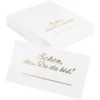 Tischkarten "Schön, dass du da bist" 1, 10cm x 9cm, Perlmuttkarton 300g/m², 50 Stück