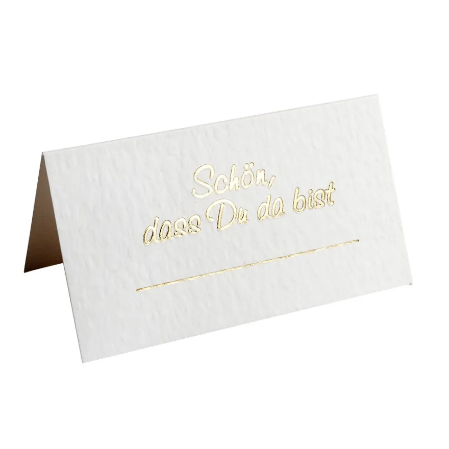 Tischkarten "Schön, dass du da bist" 2, 10cm x 9cm, Strukturkarton 300 g/m², 50 Stück