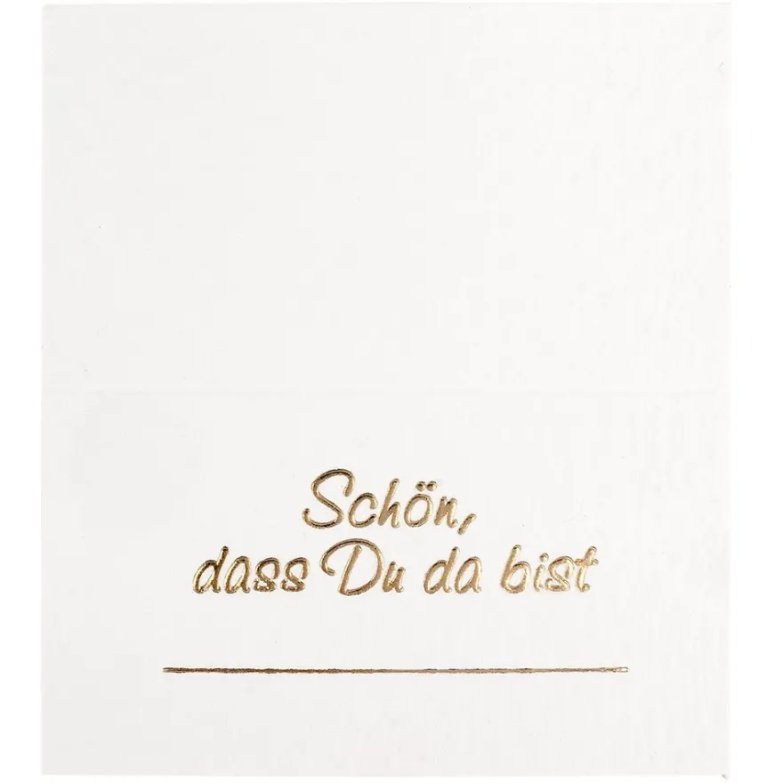 Tischkarten "Schön, dass du da bist" 2, 10cm x 9cm, Strukturkarton 300 g/m², 50 Stück