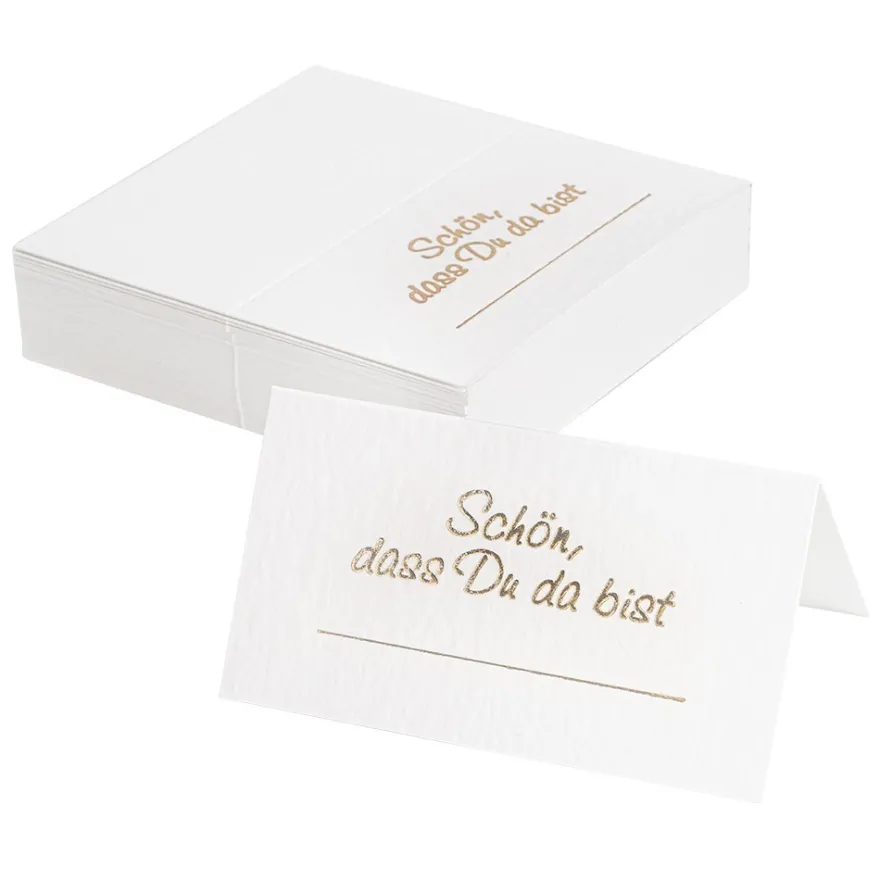 Tischkarten "Schön, dass du da bist" 2, 10cm x 9cm, Strukturkarton 300 g/m², 50 Stück