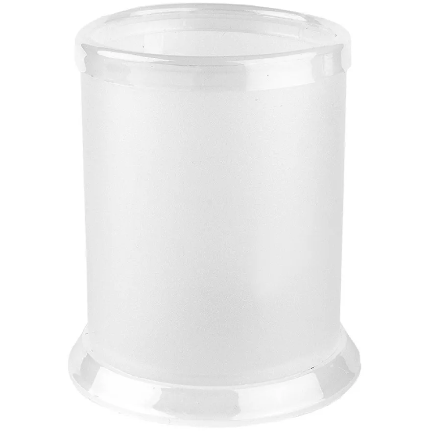 Tisch-Laternen, Ø 7,9cm, 10,3cm hoch, transparent/weiß, 5 Stück