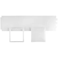 Tisch-Laternen, Quadrat, 10cm hoch, transparent-weiß, 5 Stück